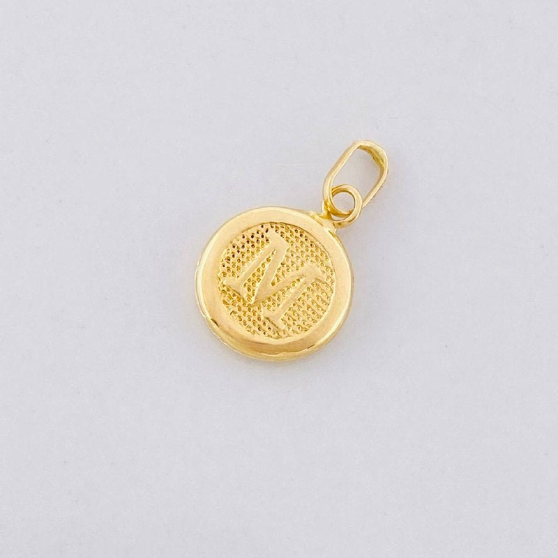 Pendant Circle Letter M 0.4g / 3/4 in Yellow Gold 18K