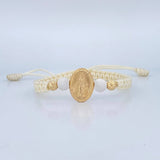 White Woven Virgin Miraculous Bracelet 1.9gr / 18K Gold &