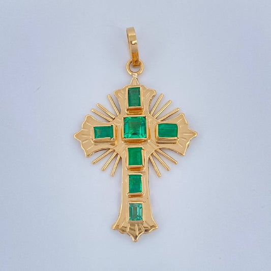 Pendant Flat Aurora Cross 1.8gr / 1 1/4 in / 18K Gold $