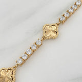 Pulso Tennis Trebol Diamantado 13.9 g / 7 3/4 in / 3.3 mm Oro Amarillo 18K