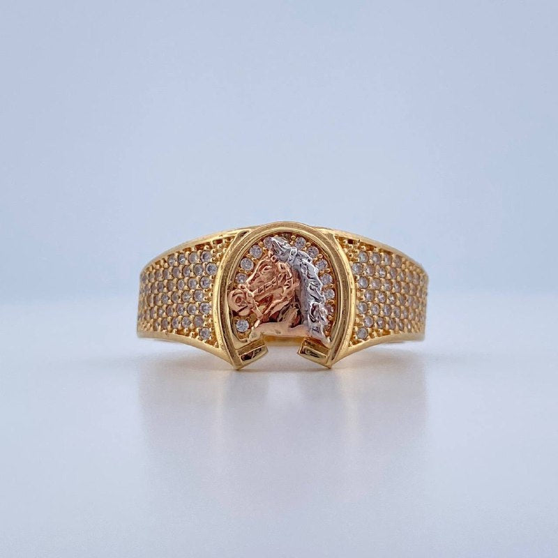 Anillo Herradura Caballo 6.85gr / T11 1/4 / Tres Oros 18K &