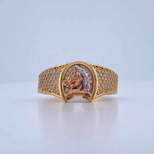 Anillo Herradura Caballo 6.85gr / T11 1/4 / Tres Oros 18K &