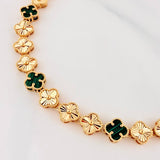 Pulso Trebol Diamantado 8.35 g / 7 in / 7.25 mm Oro Amarillo 18K