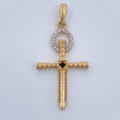 Pendant Cross Halo Sword 3.15gr / 1 3/4 in / Two-tone Yellow White 18K $