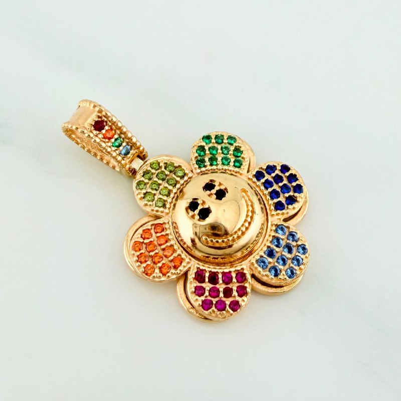 Pendant Happy Flower Mobile 4.5 g / 1 in Yellow Gold 18K
