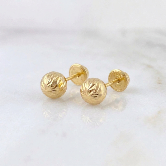 Topos Bola Diamantada 0.9 g / in / 7 mm Oro Amarillo 18K