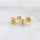Topos Bola Diamantada 0.9 g / in / 7 mm Oro Amarillo 18K