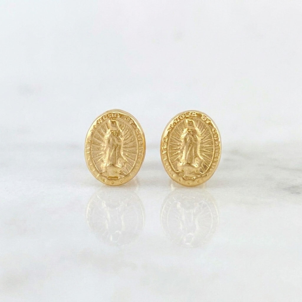 Topos Virgen de Guadalupe 0.7g / in / 8.2mm Oro Amarillo 18K