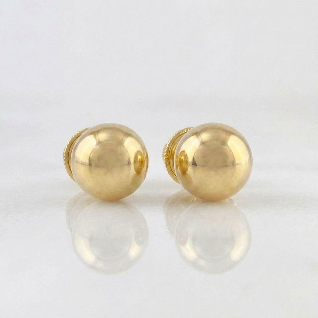 Topos Bola Lisa 0.75 g / in / 7 mm Oro Amarillo 18K