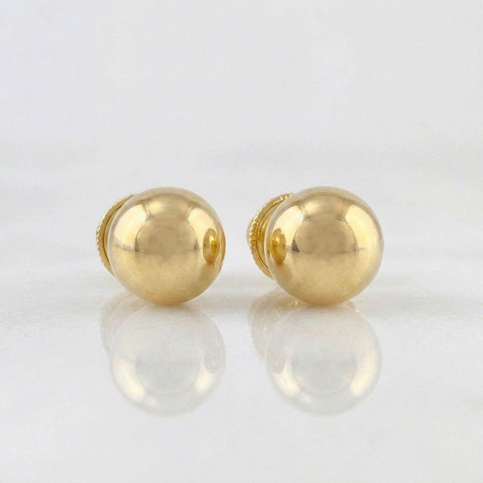 Topos Bola Lisa 0.75 g / in / 7 mm Oro Amarillo 18K