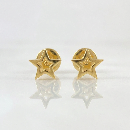 Stud Earrings Star Silhouette 0.65g / in / 7mm Yellow Gold 18K