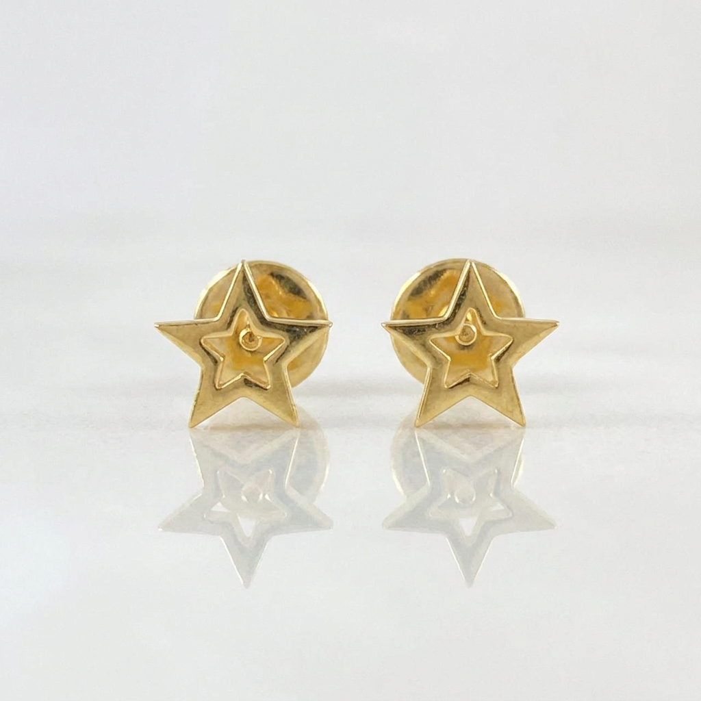 Topos Estrella Silueta 0.6g / in / 7mm Oro Amarillo 18K