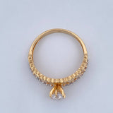 Hearts Ring 2.25gr / Size 6 1/4 / Two Tone Yellow White 18K &