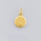 Dije Circulo Letra I 0.45g / 3/4 in Oro Amarillo 18K