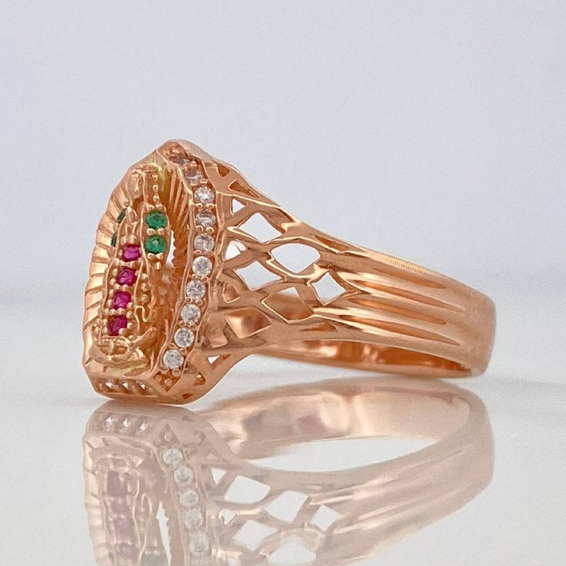 Anillo Virgen De Guadalupe 3.7 g / T8 3/4 Oro Rosa 18K