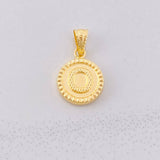 Pendant Circle Letter O 0.6g / 3/4 in Yellow Gold 18K