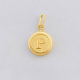 Pendant Circle Letter P 0.45g / 3/4 in Yellow Gold 18K