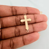 Charm Bordered Cross 0.8gr / 1 1/4 in / 18K Yellow Gold %