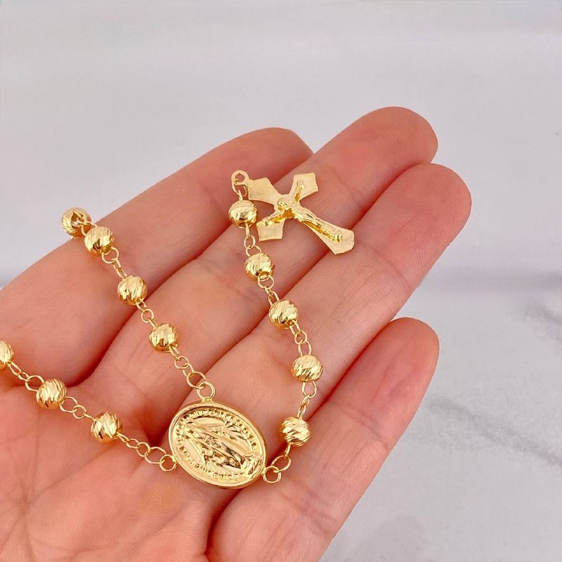 Rosario Virgen Milagrosa 13.7g /60 cm / 6mm Oro Amarillo 18K