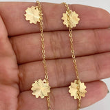 Tobillera Trebol Aro Seguido 2.25 g / 10 in / 1.2 mm Oro Amarillo 18K