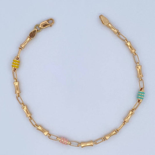 Rustic Hourglass Bracelet 3.65gr / 8.3in / 18K Gold &