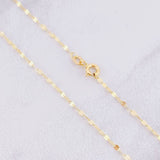 Set Cadena Flor Espejo + Dije Ángel de la Guarda / 1.25g / 18 in Oro Amarillo 18K