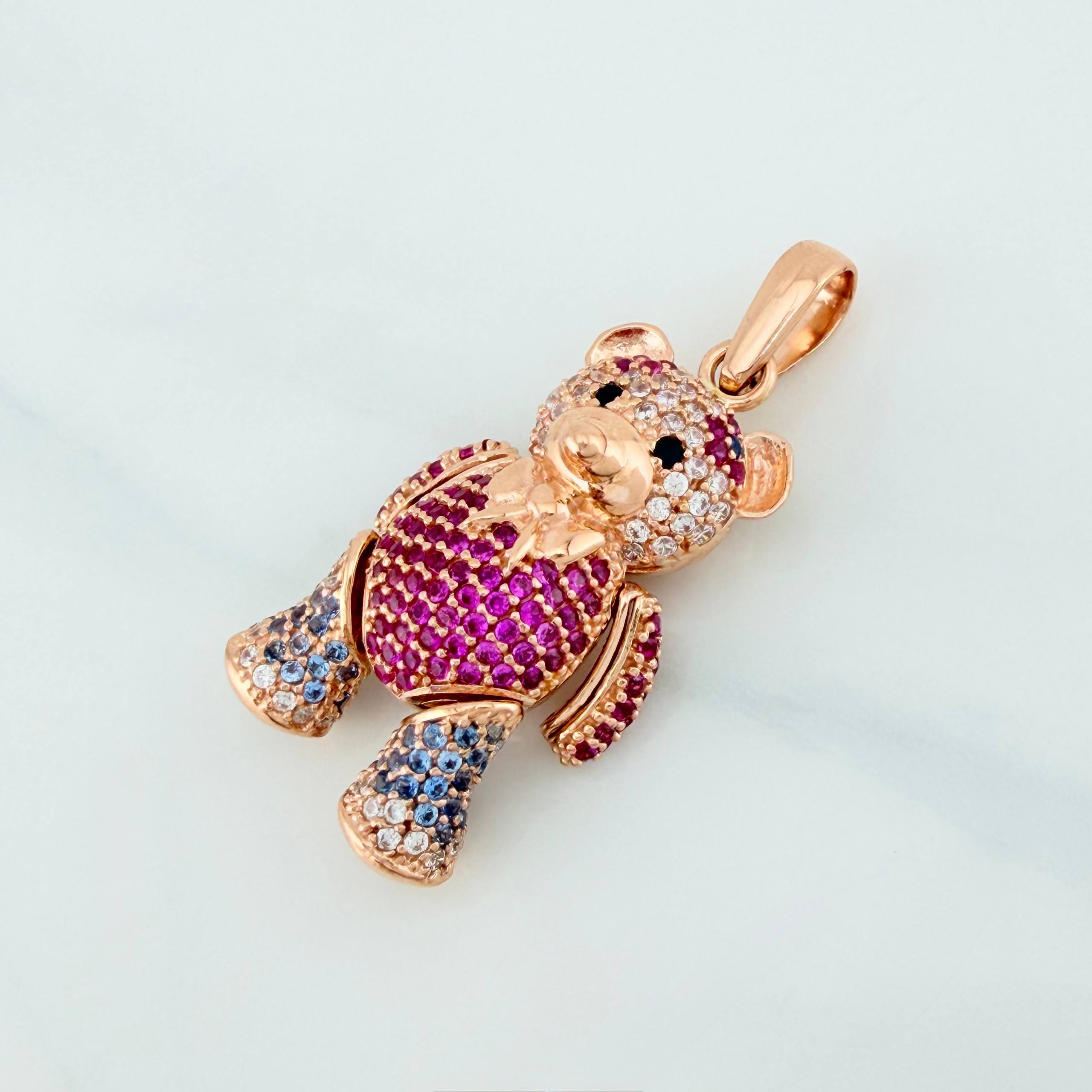 Dije Oso Articulado 11.25 g / 1 1/2 in Oro Rosa 18K