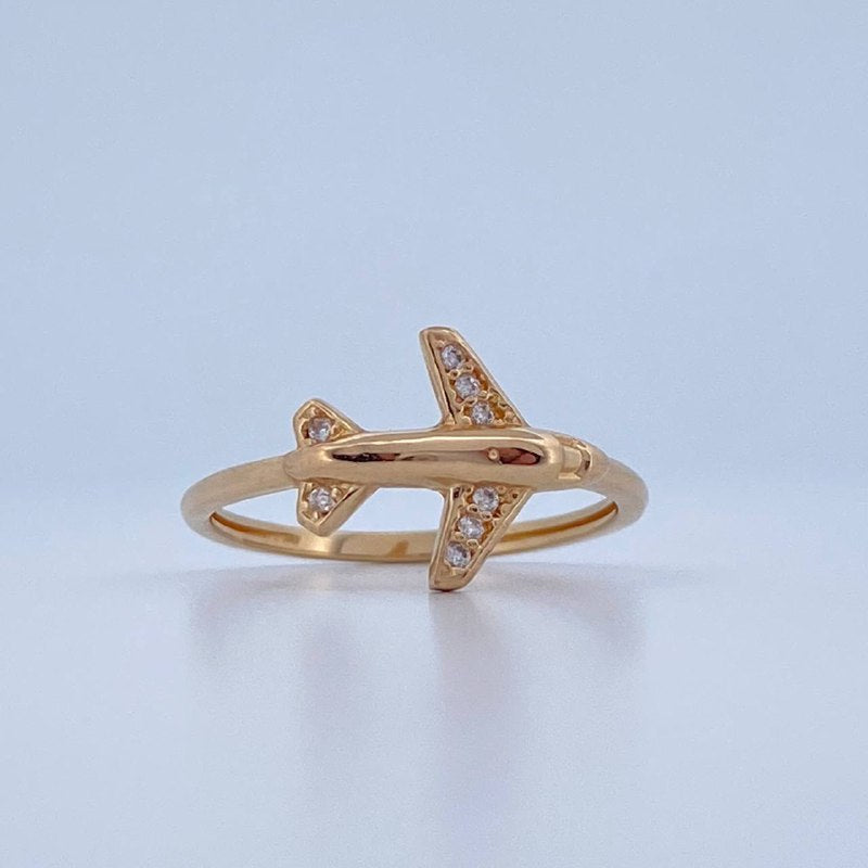 Airplane Ring 1.7gr / Size 6 / 18K Gold