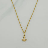 Rope Chain Set + Anchor Pendant / 1.15 gr / 17 3/4 in 18K Yellow Gold