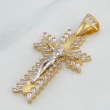 Christ Cross Pendant 7.6 g / 2 in Two Golds Yellow White 18K