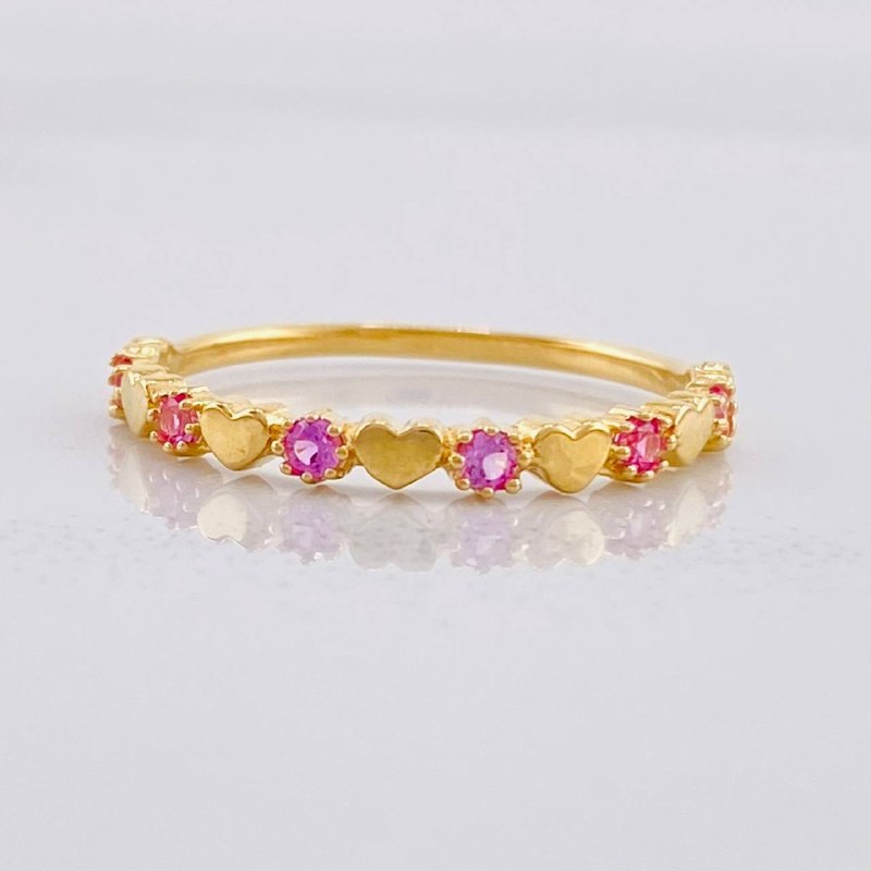 Interspersed Heart Ring 1.25g / T6 Yellow Gold 18K