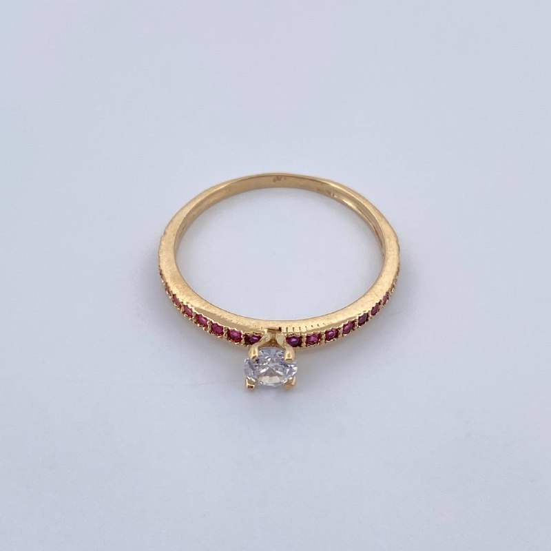 Solitaire Ring Churumbela 1.5gr / Size 5 1/4 / 18K Gold &