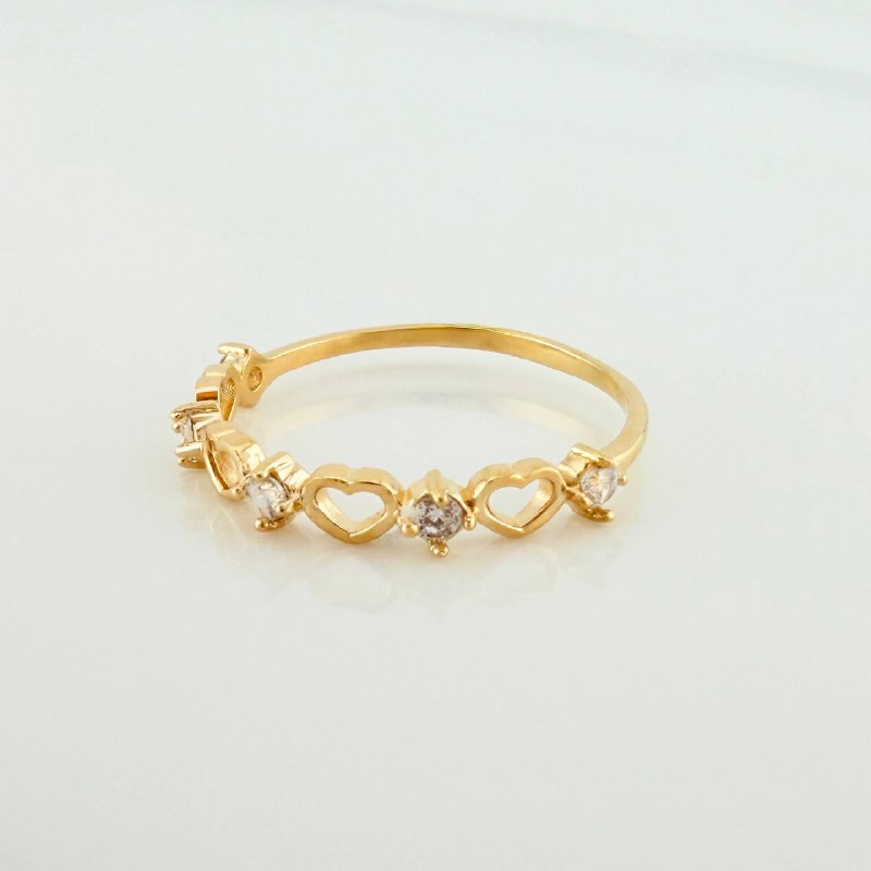 Intercepted Hearts Channel Ring 1.45 g / T7 3/4 18K Yellow Gold