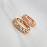 Candongas Triple Carril Ovaladas 5.65 g / 3/4 in Oro Rosa 18K