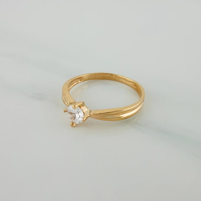 Anillo Solitario 1.5gr / T5 3/4 / 3/4 in / Oro Amarillo 18K $