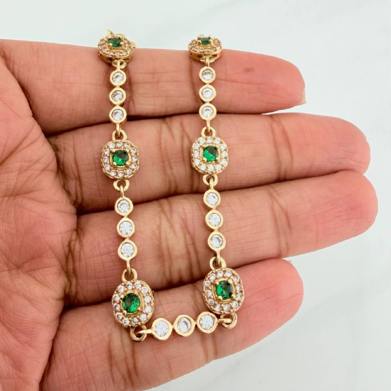 Pulso Tennis Halo 10 g / 7 1/4 in / 7.14 mm Oro Amarillo 18K