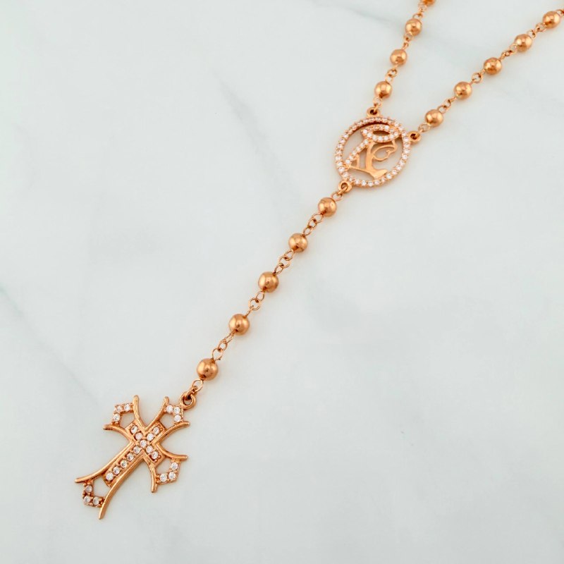 Miraculous Virgin Rosary 12.7 g / 15 1/2 in / 5 mm 18K Rose Gold