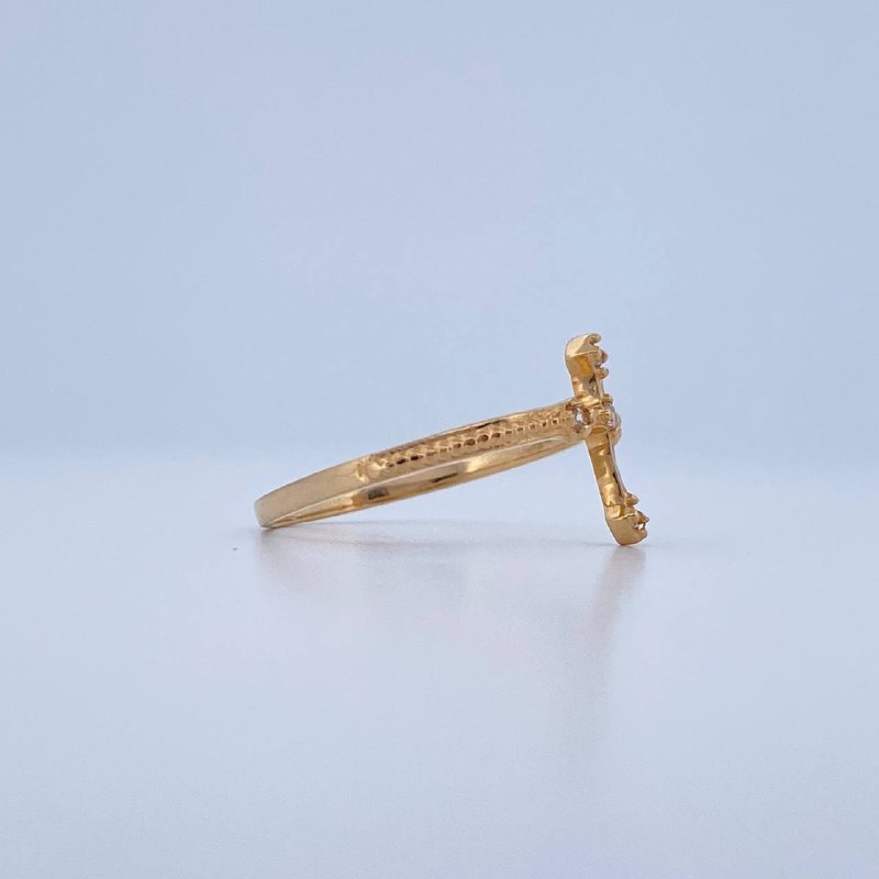 Cross Ring 1.7gr / Size 7 / 18K Yellow Gold &