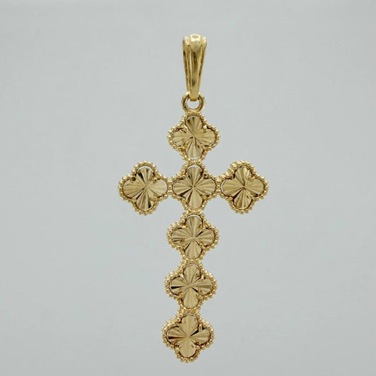 Dije Cruz Trebol 4.9 g / 2 1/4 in Oro Amarillo 18K