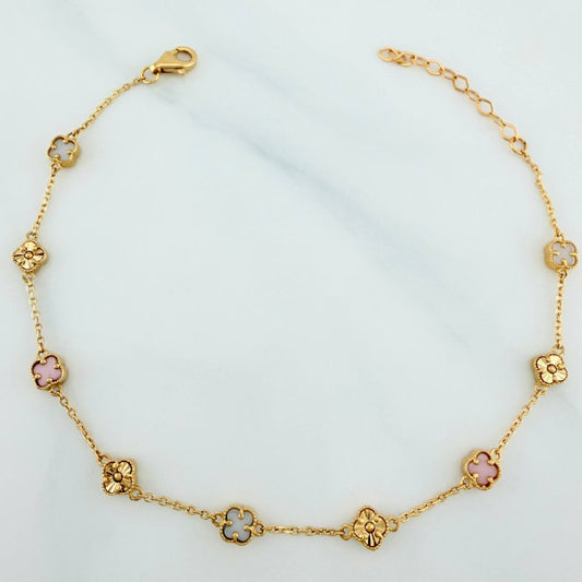 Pulso Trebol Aro Seguido 3.75 g / 8 1/2 in / 4.9 mm Oro Amarillo 18K