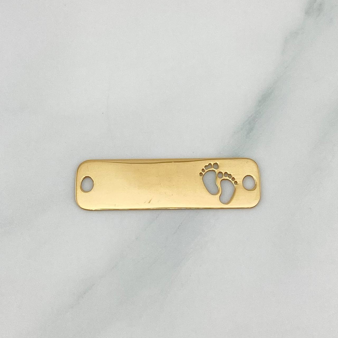 Herraje Placa Huellitas 0.9 g / 1 in Oro Amarillo 18K