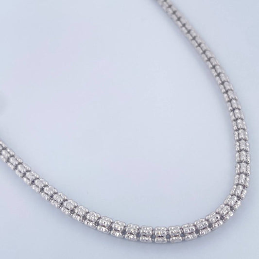 Cadena Ice 19.35gr / 24 1/4 in / Oro Blanco +4 14K Italy $