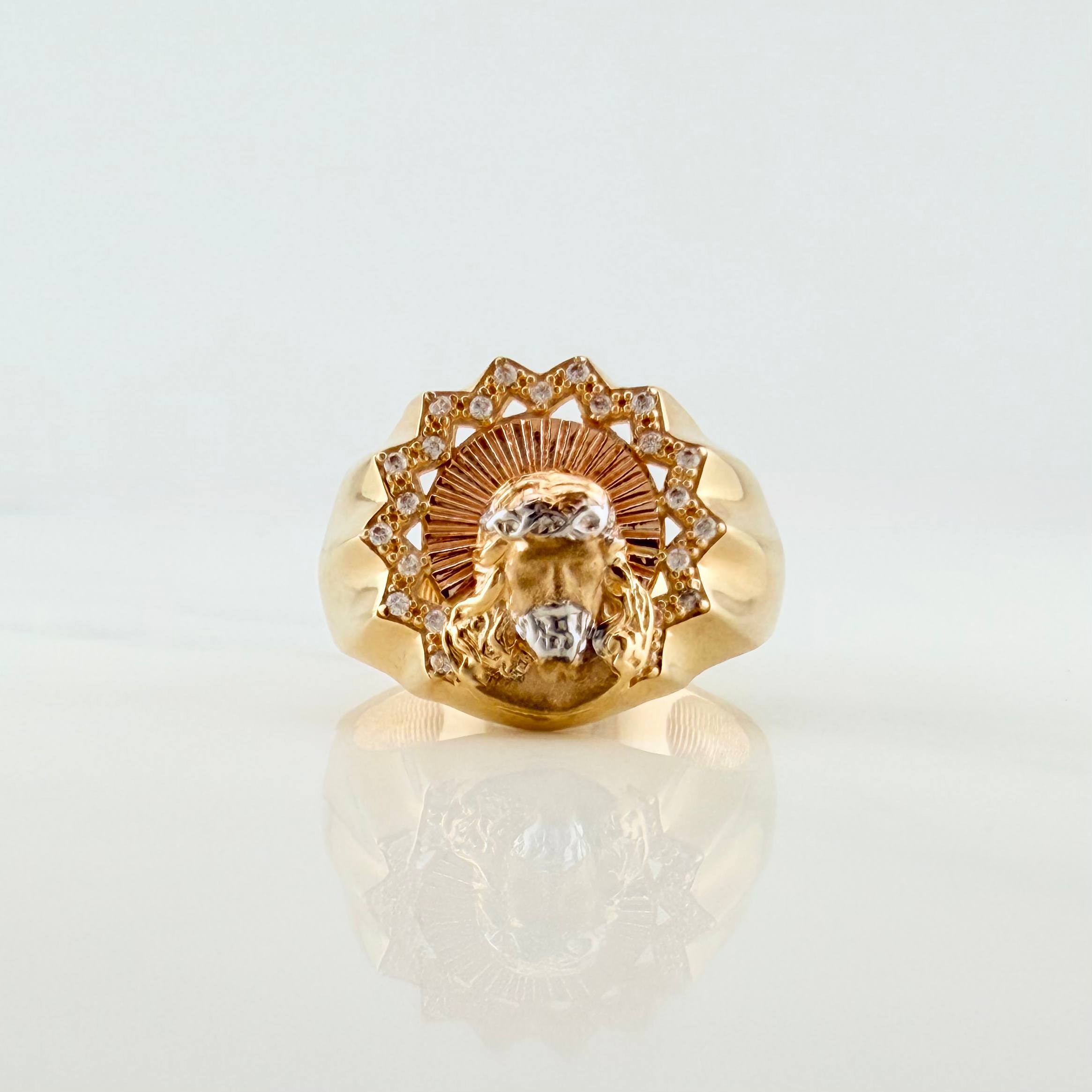 Christ Face Ring 5.95 g / T9 Three Golds 18K