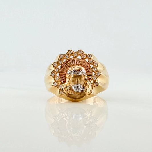 Christ Face Ring 5.95 g / T9 Three Golds 18K