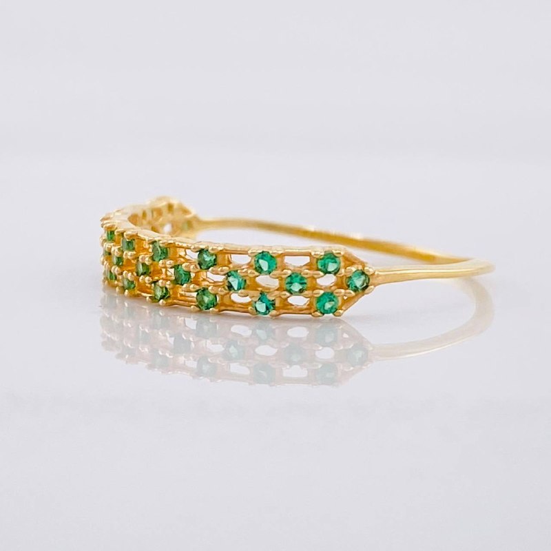 Three Lane Ring 0.85g / T7 Yellow Gold 18K