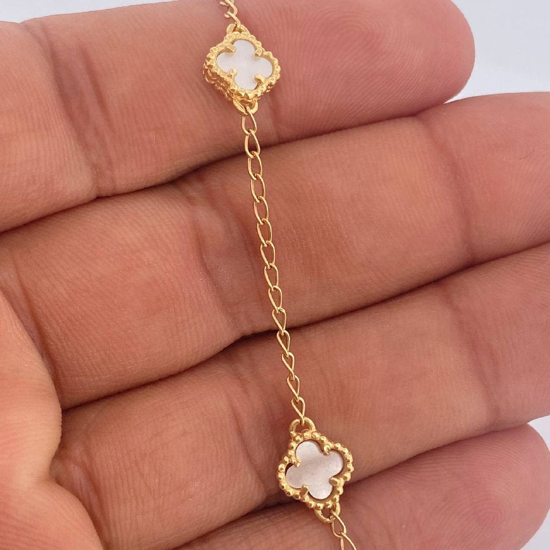 Clover Anklet Espiga 5.1gr / 9 1/4 in / 18K Gold $