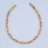 Rustic Barrel Anklet 6.5gr / 25cm / 18K Gold &