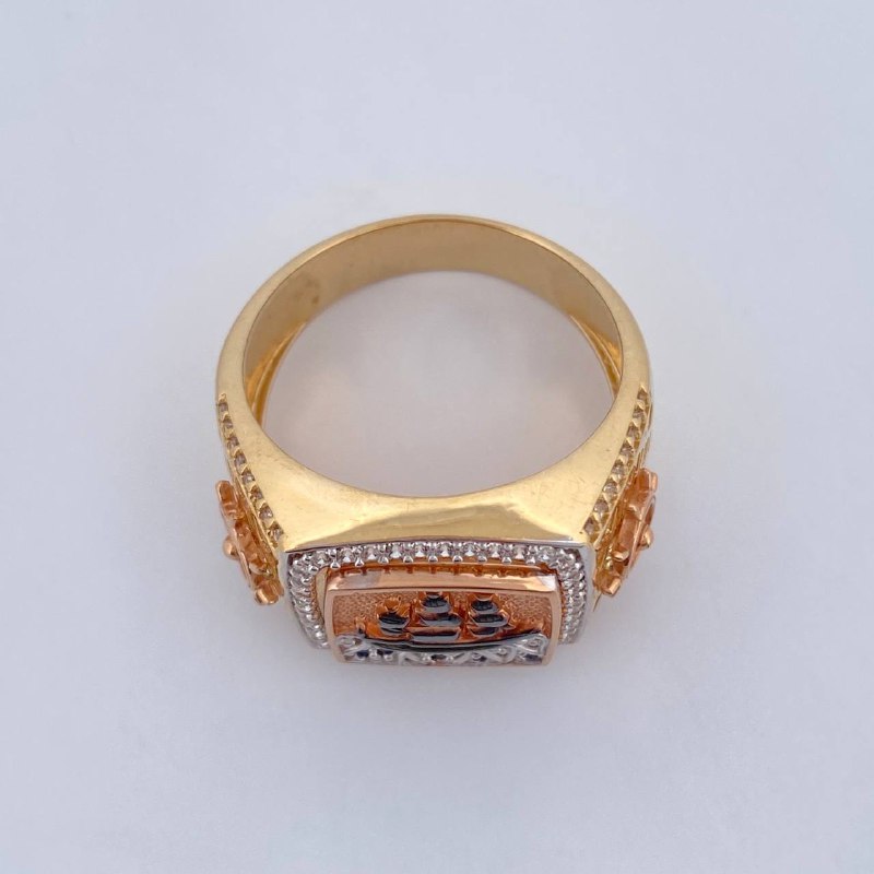 Anillo Barco 8.6gr / T9 1/2 / Tres Oros 18K &