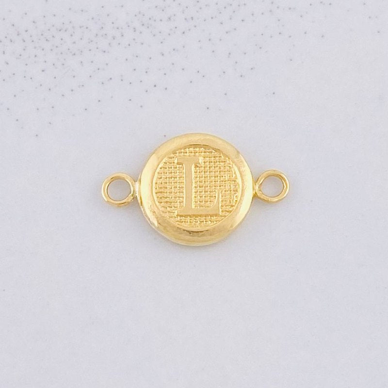 Charm Circle Letter L 0.4g / 1/2 in Yellow Gold 18K