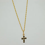 Set Cadena Lazo + Dije Cruz / 1,6 gr / 20 in Oro Amarillo 18K